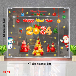 Decal dán tường Noel -Ông già vẫy chào noel