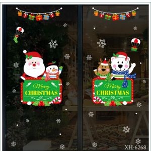 Decal dán tường Noel 106 - Ông già noel và bạn thú