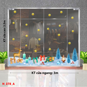 Decal dán tường Decal Noel- Qùa giáng sinh sắc màu 3 Decal dán tường Decal Noel- Qùa giáng sinh sắc màu 3