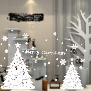 Decal dán tường Noel-2 cây thông tuyết