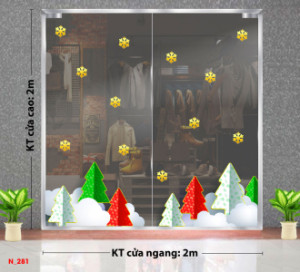 Decal dán tường Noel-cây thông 