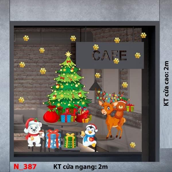 Decal dán tường     Noel 387- cây thông 