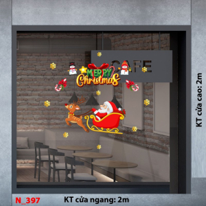 Decal dán tường Decal Noel 397- Ông già và tuần lộc Decal dán tường Decal Noel 397- Ông già và tuần lộc