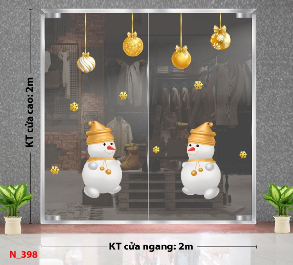 Decal dán tường Decal Noel 398 - Hai người tuyết trắng Decal dán tường Decal Noel 398 - Hai người tuyết trắng