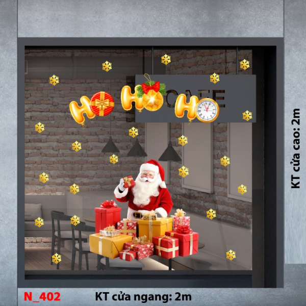 Decal dán tường Decal Noel 402 - Ông già noel Decal dán tường Decal Noel 402 - Ông già noel
