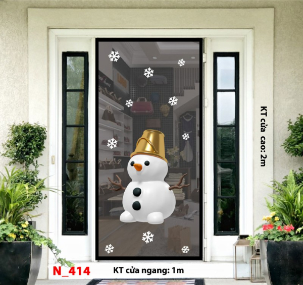 Decal dán tường Noel 414- Người tuyết 