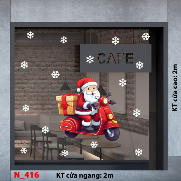 Decal dán tường Decal Noel  416 - Ông già noel  Decal dán tường Decal Noel  416 - Ông già noel