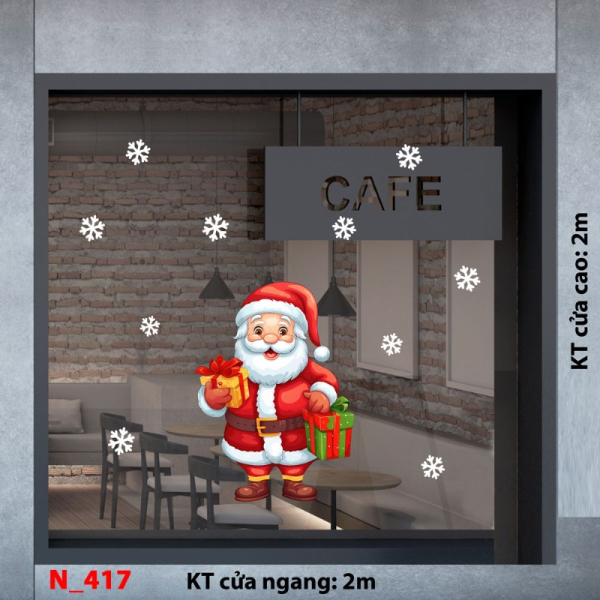 Decal dán tường Decal Noel 417 -Ông già noel Decal dán tường Decal Noel 417 -Ông già noel