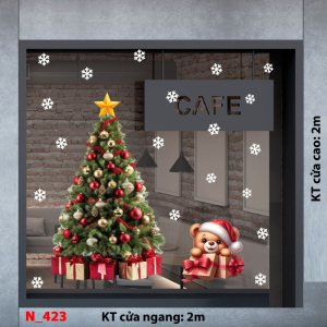 Decal dán tường Noel 423 -Cây thông