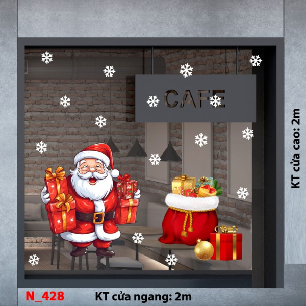 Decal dán tường Decal Noel 428 -Ông già Noel Decal dán tường Decal Noel 428 -Ông già Noel