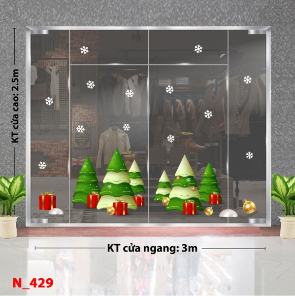 Decal dán tường Decal Noel 429 - Cây thông xanh Decal dán tường Decal Noel 429 - Cây thông xanh