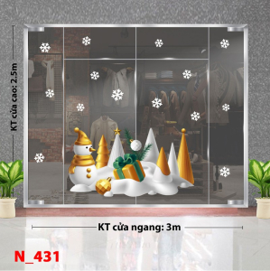 Decal dán tường Noel 431- Người tuyết