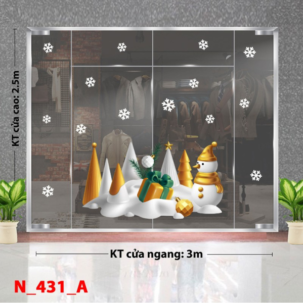 Decal dán tường Decal Noel 431_A - Người tuyết Decal dán tường Decal Noel 431_A - Người tuyết