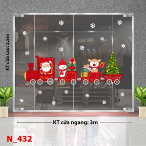 Decal dán tường Decal Noel 432 -Đoàn tàu noel Decal dán tường Decal Noel 432 -Đoàn tàu noel