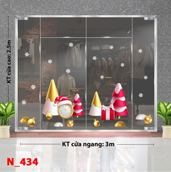 Decal dán tường Noel 434 -Cây Thông