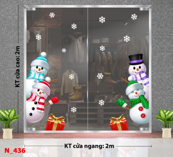 Decal dán tường Decal Noel 436 -Người tuyết Decal dán tường Decal Noel 436 -Người tuyết