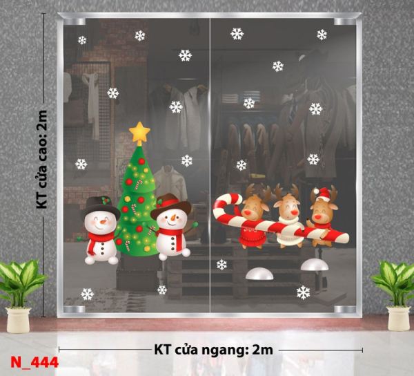 Decal dán tường Noel 444 - Cây thông