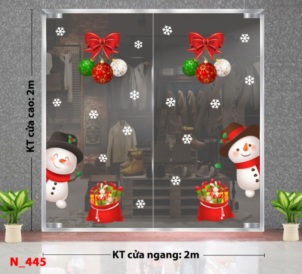 Decal dán tường Noel 445 - Người tuyết 