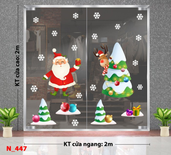 Decal dán tường Decal Noel 447 -Ông già noel Decal dán tường Decal Noel 447 -Ông già noel