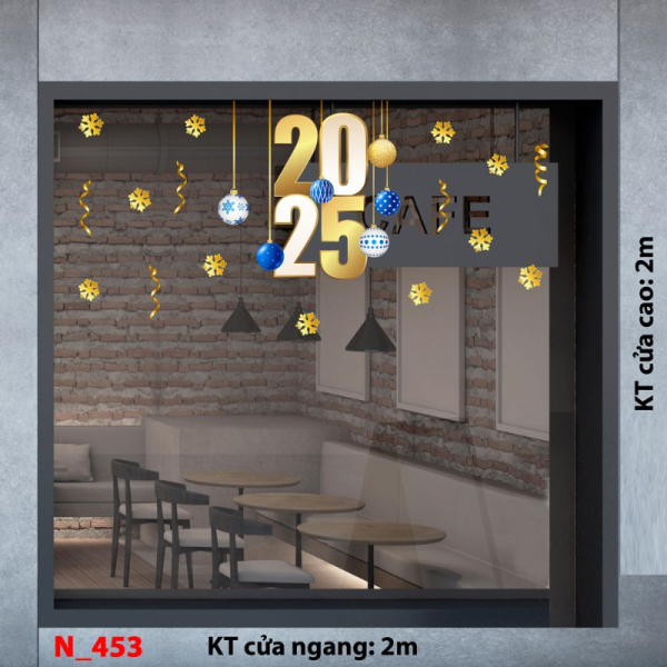 Decal dán tường Decal Noel 453 -Dây treo quả châu Decal dán tường Decal Noel 453 -Dây treo quả châu