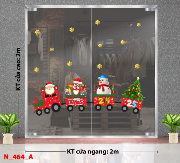 Decal dán tường Noel 464A -Đoàn tàu noel