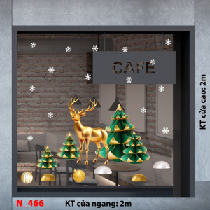 Decal dán tường Noel  466 -Tuần lộc vàng