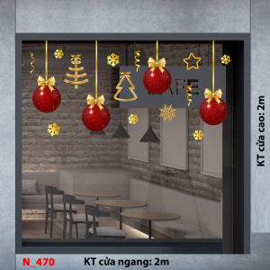 Decal dán tường Decal Noel 470 -Qủa châu đỏ Decal dán tường Decal Noel 470 -Qủa châu đỏ