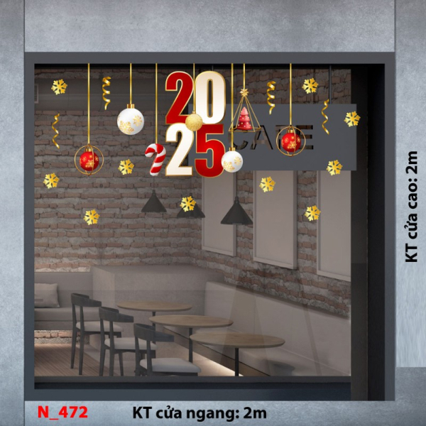 Decal dán tường Noel 472 -Qủa châu 