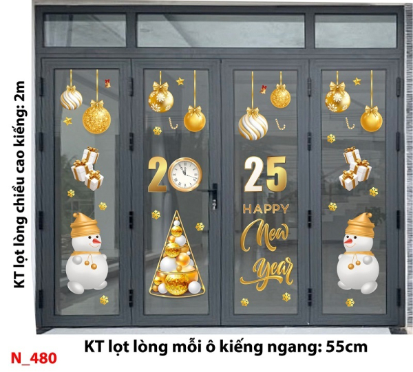 Decal dán tường Noel 480 cửa 4 cánh