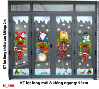 Decal dán tường Noel 498 cửa 4 cánh