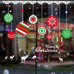 Decal dán tường Noel 52 - Qủa châu sắc màu