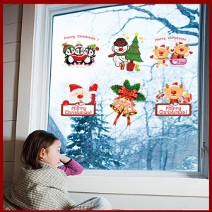 Decal dán tường Noel 53 - ông già noel và muôn thú