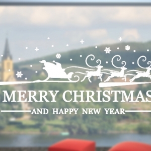Decal dán tường Noel 82 -ông già cưỡi tuần lộc