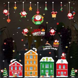 Decal dán tường Noel 97 - Thành phố và dây trang trí noel