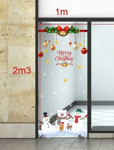 Decal dán tường Decal Noel-Bạn tuyết đón giáng sinh Decal dán tường Decal Noel-Bạn tuyết đón giáng sinh