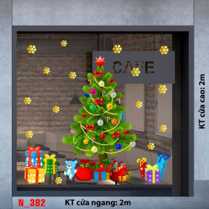 Decal dán tường Decal Noel-Cây thông xanh noel 4 Decal dán tường Decal Noel-Cây thông xanh noel 4