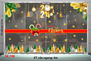 Decal dán tường Decal Noel-Dây nơ giáng sinh Decal dán tường Decal Noel-Dây nơ giáng sinh