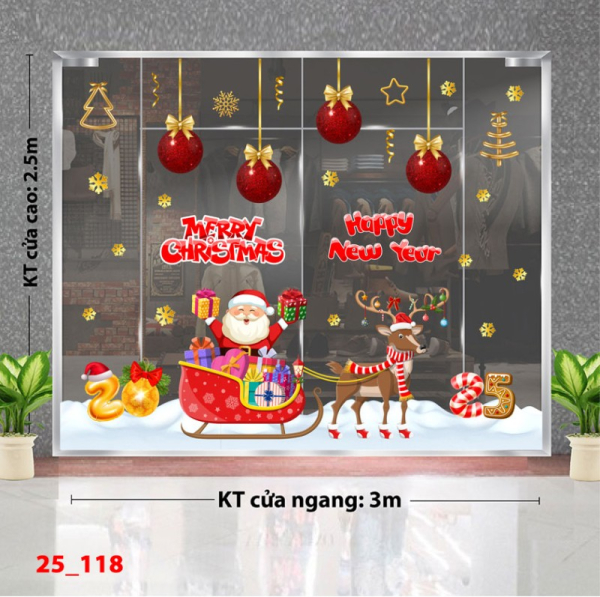 Decal dán tường Noel combo 118 