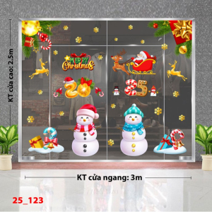 Decal dán tường Noel  combo 123 - Cặp đôi người tuyết