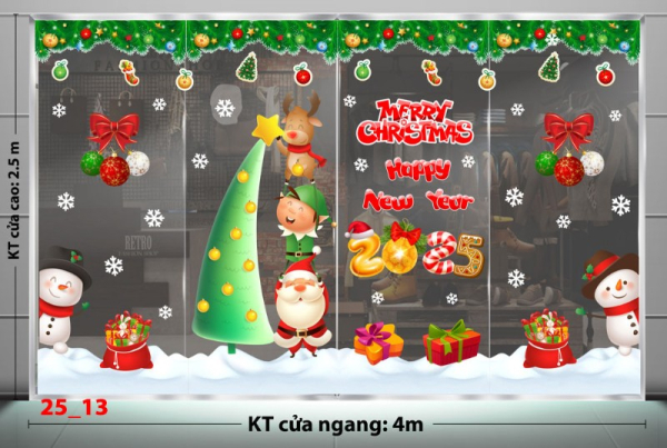 Decal dán tường Noel combo 13- Noel  vui vẽ