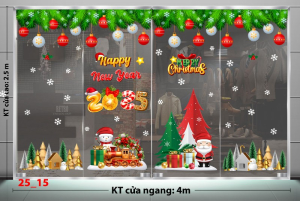 Decal dán tường Noel combo 15 - Nguyệt quế và quả châu