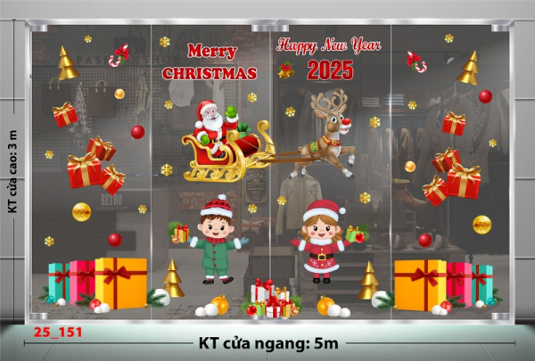 Decal dán tường  Noel combo 151