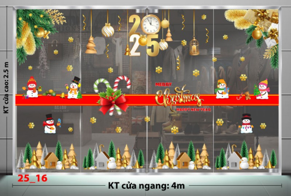 Decal dán tường Decal Noel combo 16