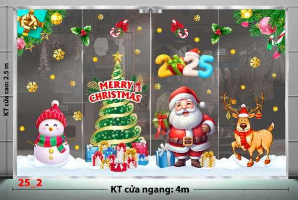 Decal dán tường Decal Noel combo 2 - Ông già, người tuyết và tuần lộc Decal dán tường Decal Noel combo 2 - Ông già, người tuyết và tuần lộc