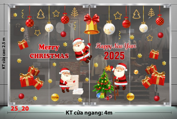 Decal dán tường Decal Noel combo 20 - Ông già noel  đọc thư