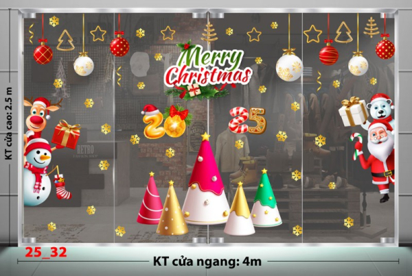 Decal dán tường Noel combo 32