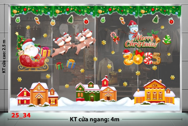 Decal dán tường Noel combo 34 