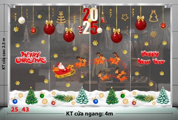 Decal dán tường Decal Noel combo 43