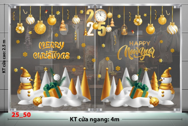 Decal dán tường Noel combo 50 