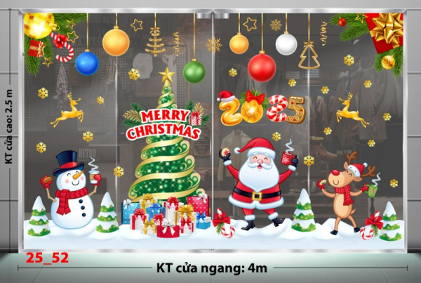 Decal dán tường Noel combo 52